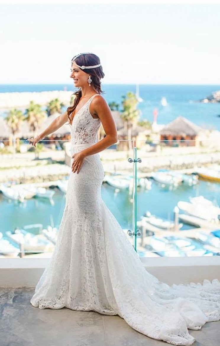 Long Sleeve Lace Plus Size Blush Wedding Dress With Detachable Beaded –  misaislestyle
