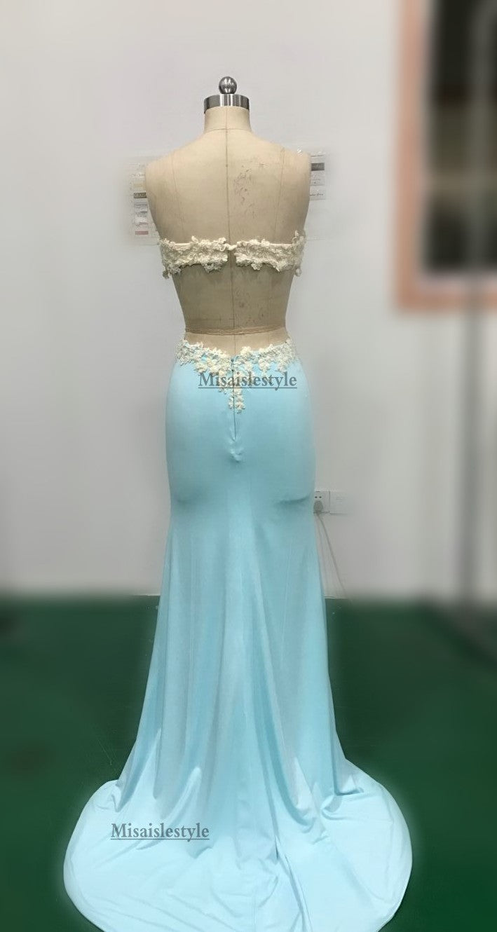 open back fitted prom dress