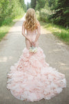 mermaid blush wedding dress