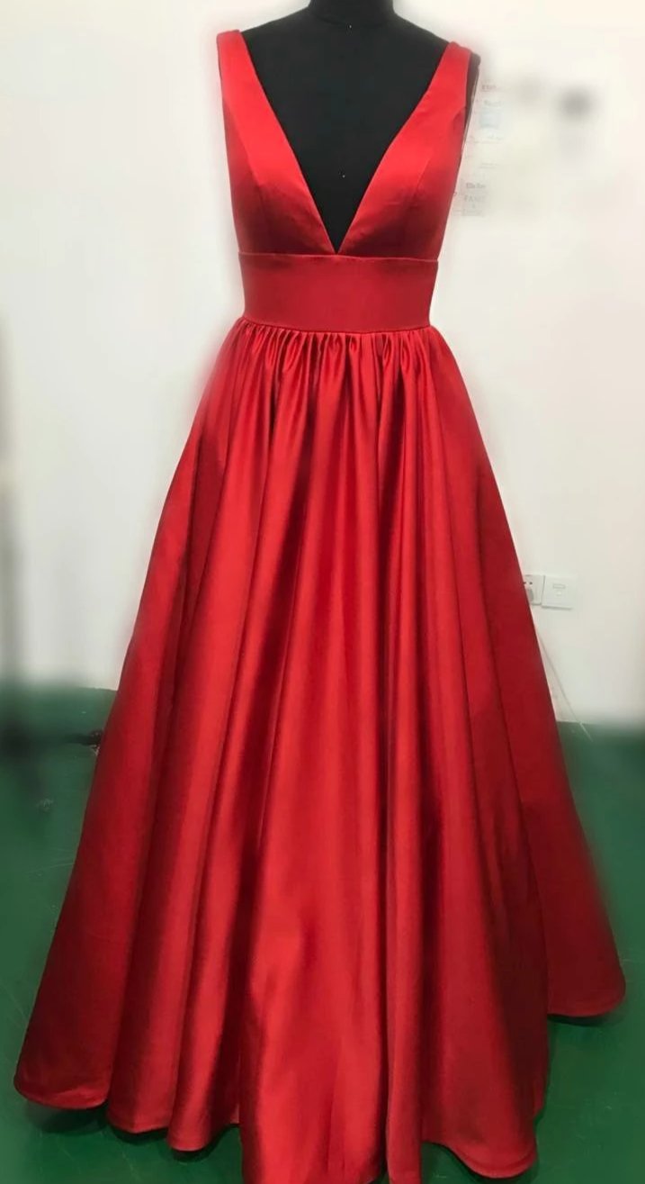 red evening dress