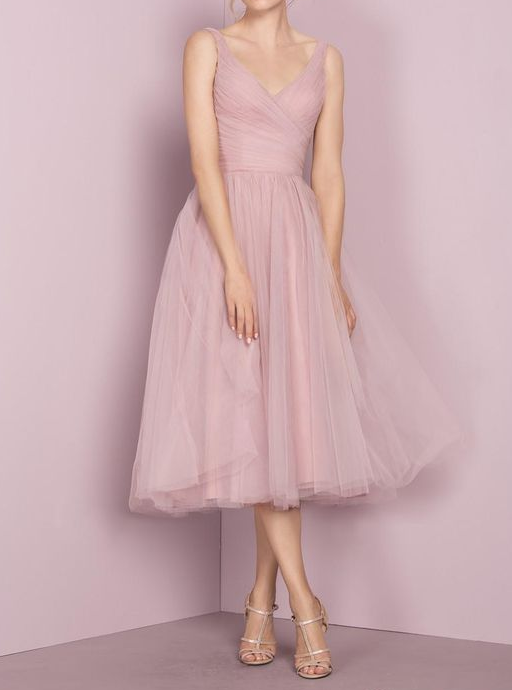 Ball Gown Vintage Blush Pink Bridesmaid Dresses Tea Length Blush Pink Vintage Wedding Party Dress Misaislestyle Ball Gown Vintage Blush Pink Bridesmaid Dresses Tea Length Blush Pink Vintage Wedding Party Dress Misaislestyle