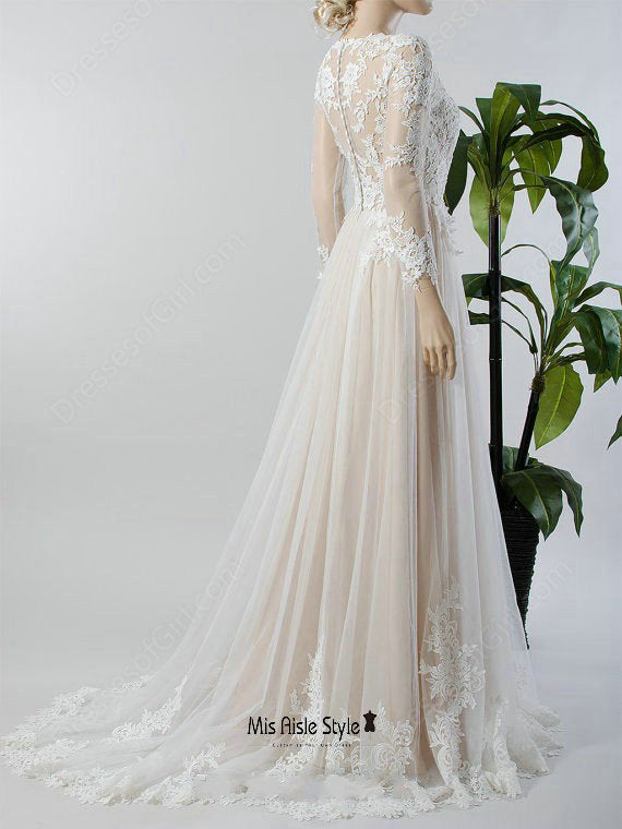 modest long sleeve wedding dress