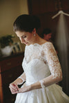 High Neckline long sleeve Lace Wedding Dress