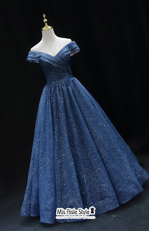 navy blue prom dress