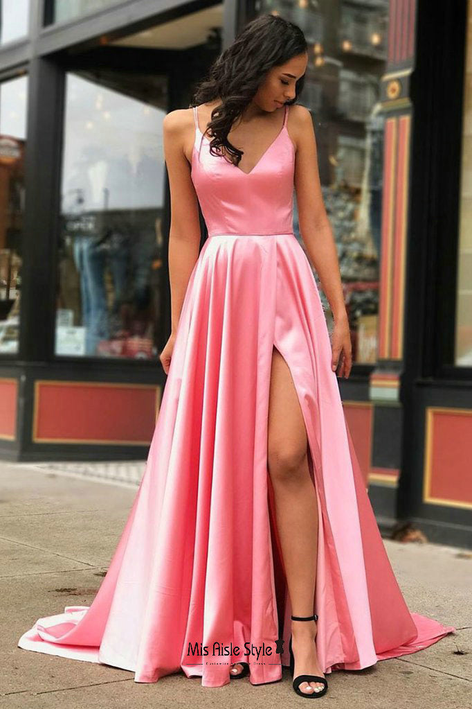 slit long prom dress