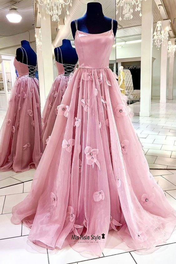 long dusty pink prom dress