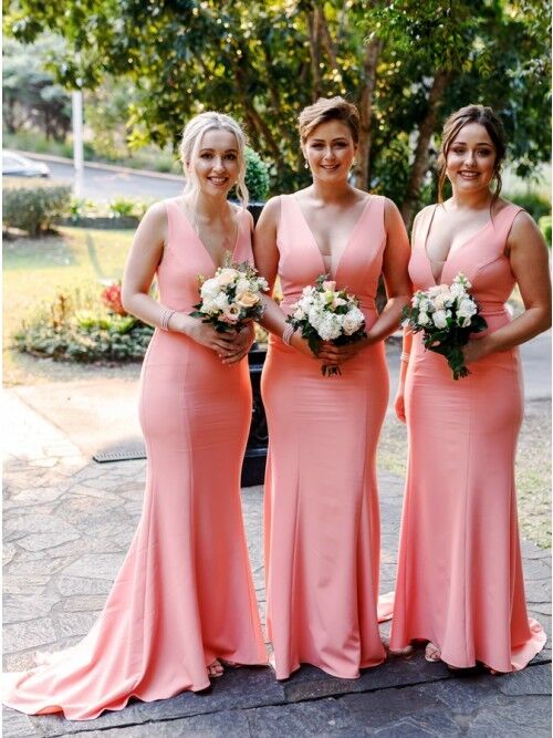 long fitted bridesmaid dress
