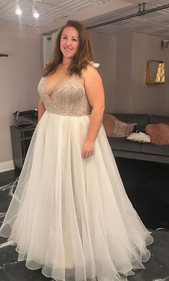 plus size cream dress
