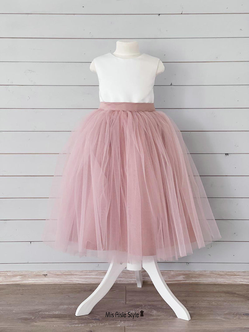 blush pink flower girl dress