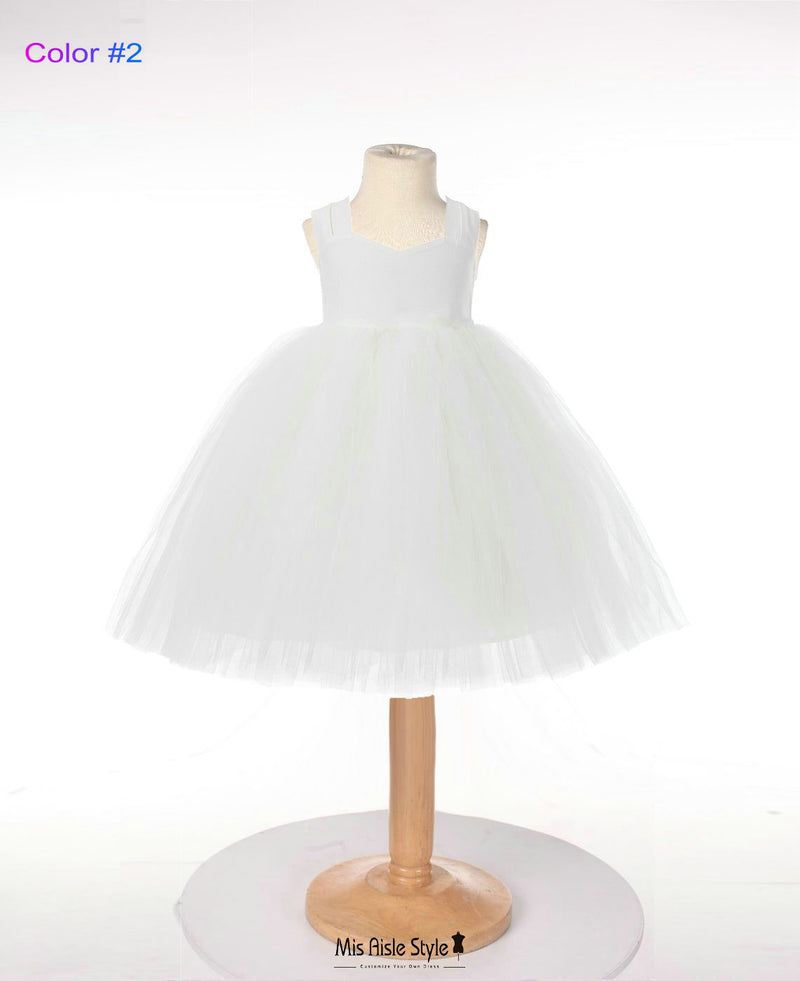 white flower girl dress