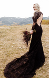 outdoor black wedding dress