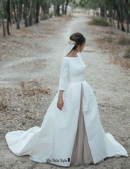 Long Sleeve Colorful Wedding Dress – misaislestyle