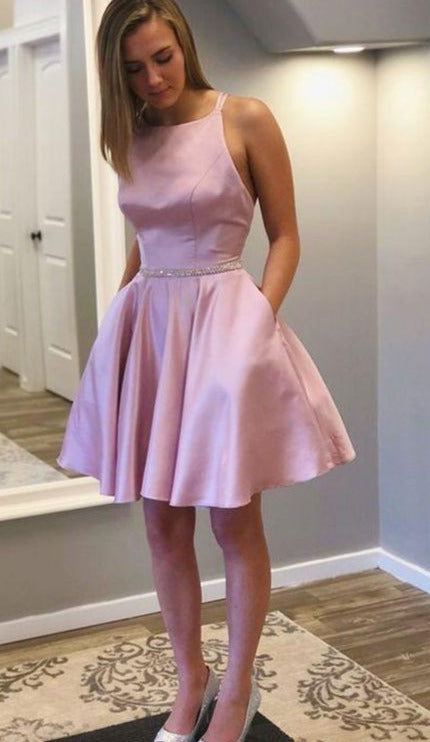 dusty pink homecoming dress