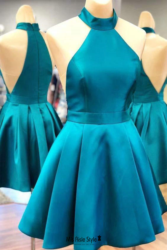 Short Halter Neckline Homecoming Dress misaislestyle Short Halter Neckline Homecoming Dress misaislestyle