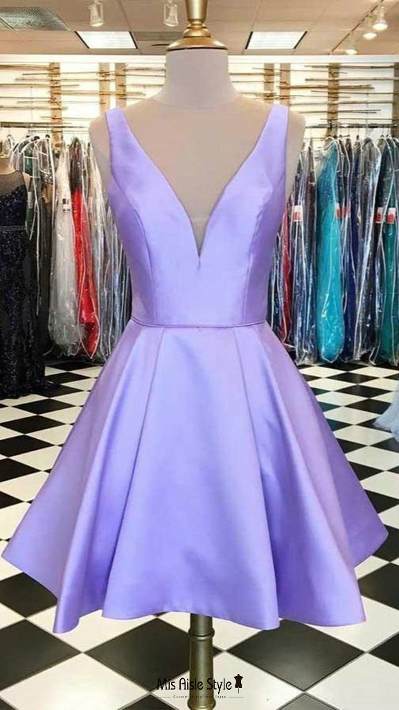 short lilac homecoming dress