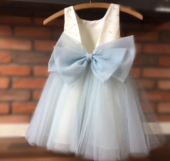 Dusty Blue Flower Girl Dress – misaislestyle