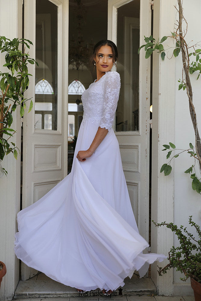 Long Sleeve Lace Fashion Wedding Dress Sexy Custom Made Bride