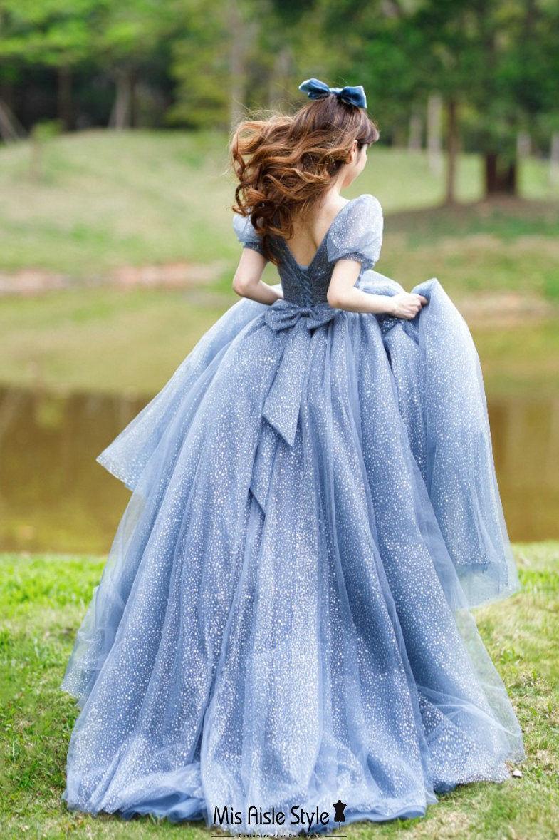 blue princess ball gowns