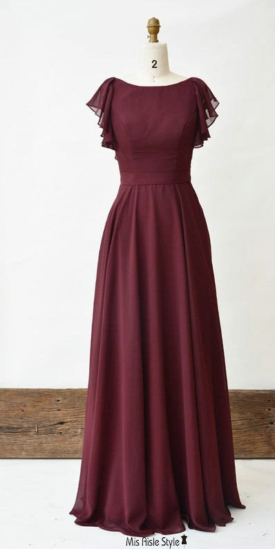burgundy bridesmaid dress