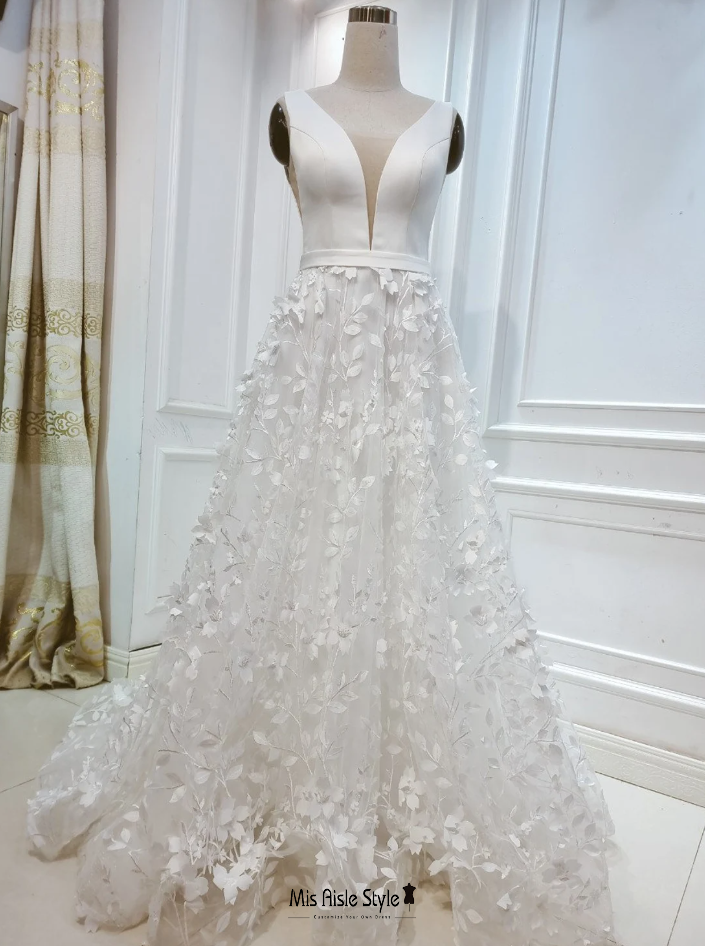 floral skirt wedding dress