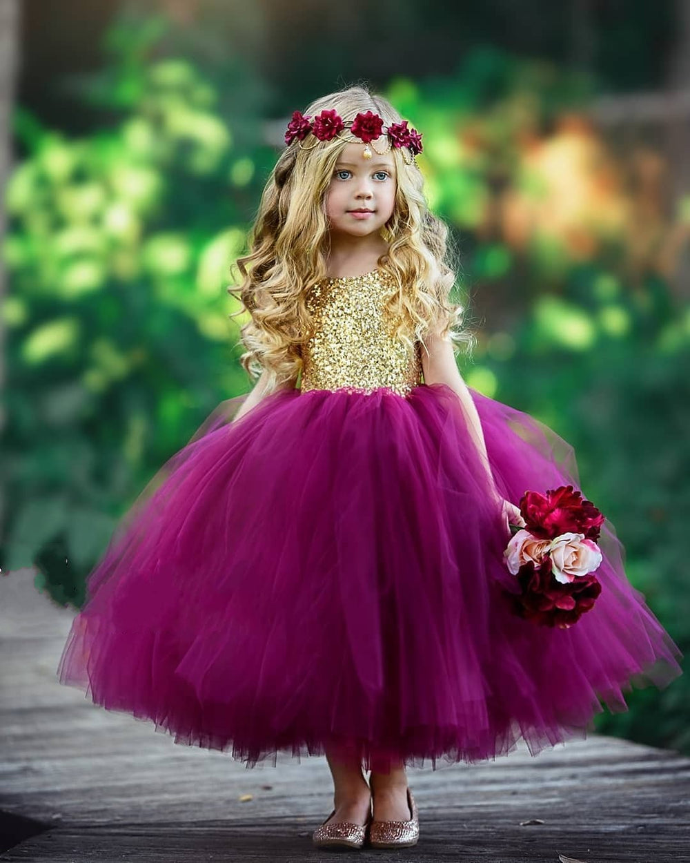 MB_152IVBUR - Flower Girl Dress Style 152-Choice of White or Ivory Dress  with Burgundy Sash and Petals - Infants and Toddler Dresses - Flower Girl  Dresses - Flower Girl Dress For Less