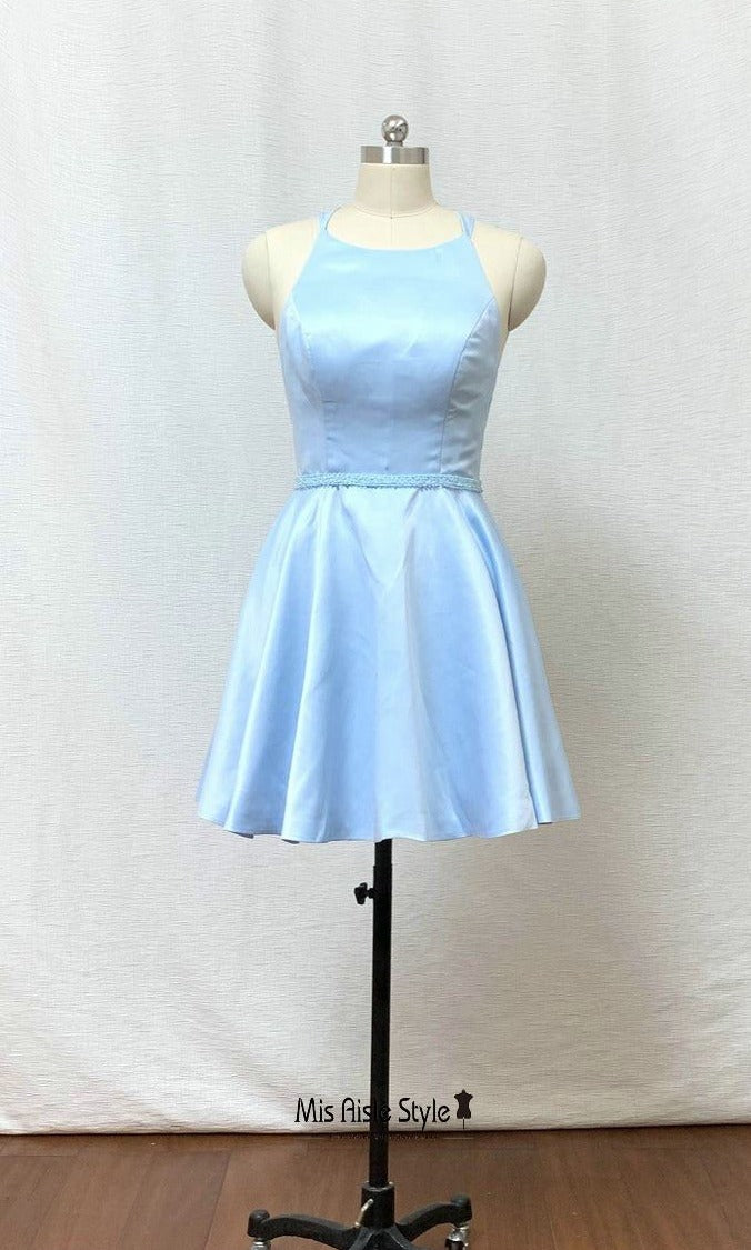 Short Light Blue Homecoming Dress misaislestyle Short Light Blue Homecoming Dress misaislestyle