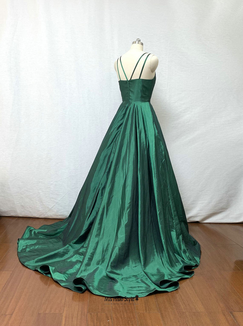 long green prom dress