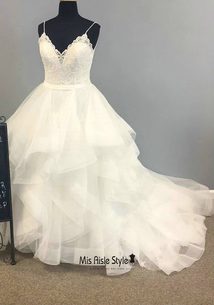 Ball Gown Tiered Skirt Plus Size Wedding Dress Misaislestyle 6444