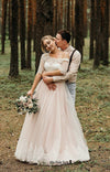 blush pink outdoor wedding dress