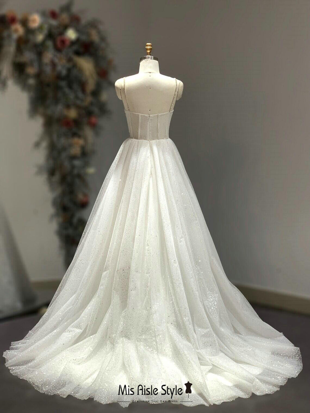sexy sheer sparkle wedding dress
